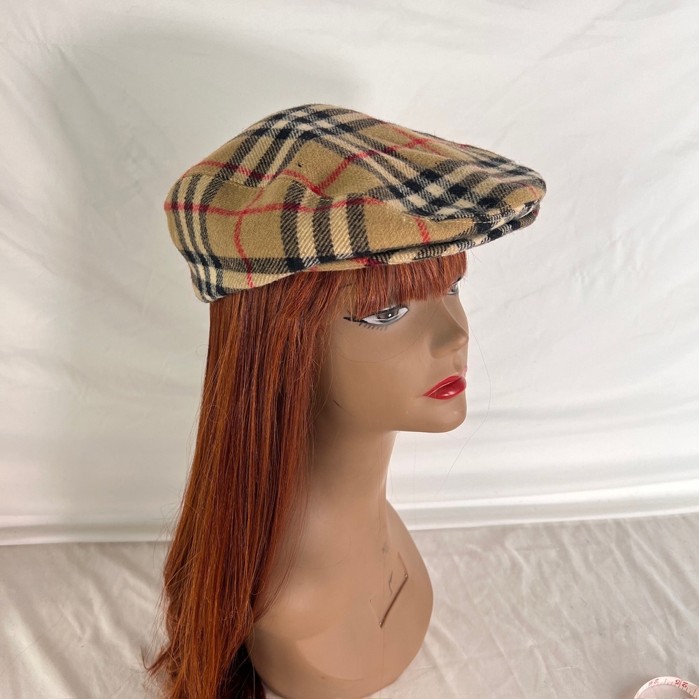 Rare Vintage Burberrys‎  Flat Cap Newsboy Hat Tan